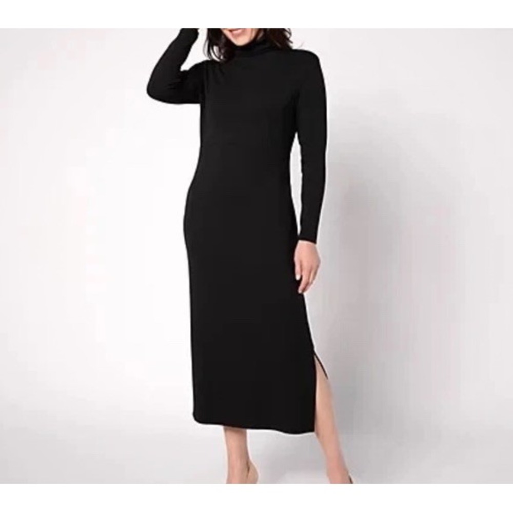 Women with Control Tall Finespun Jersey‎ Tummy Control Midi Dress 1XP Stretchy